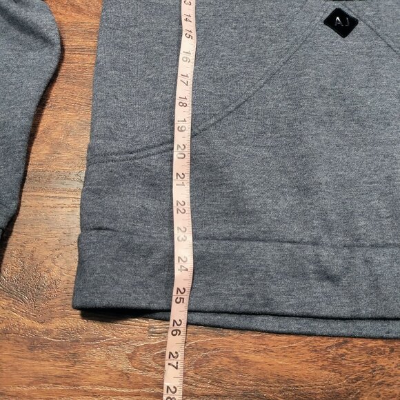 Armani Jeans Gray Front Pocket Hooded Pullover Sweatshirt Men's Size Large - Picture 13 of 14